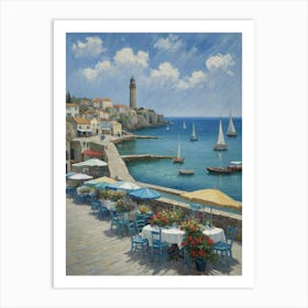 Calm Waters, Quiet Harbor Greece Art Print