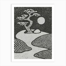 A Peaceful Japanese Rock Garden Art Print