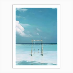 Swing On The Beach Art Print