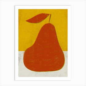 Red Pear Fruit In Yellow Kitchen Art Print