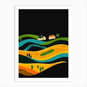 Illustration Of A Farm Art Print