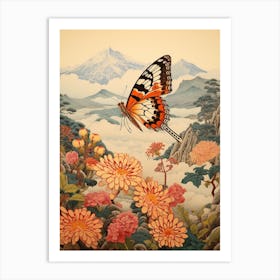 Japanese Style Butterfly Painting 1 Art Print