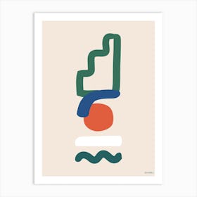 Totem Multicoloured Boho Minimalist Abstract Art Print