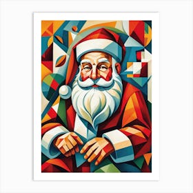 Santa Claus Abstract Painting Art Print