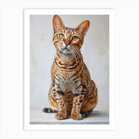 Egyptian Mau Cat Relief Illustration 3 Art Print