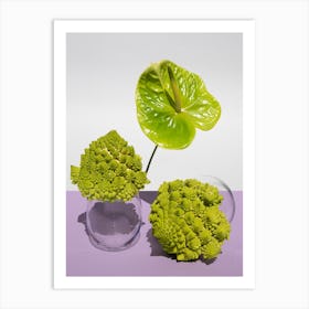 Green Flower And Califlowers Art Print