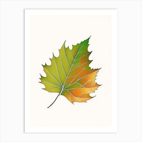 Maple Leaf Leaf Warm Tones 3 Art Print