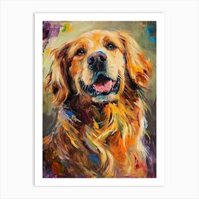 Golden Retriever Acrylic Painting 6 Art Print