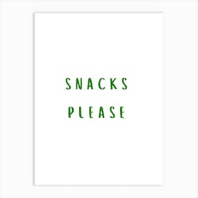 Snacks Please Green Art Print