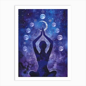 Yoga With The Moon Art Print