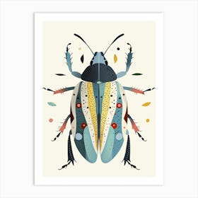 Colourful Insect Illustration Flea Beetle 15 Art Print