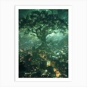 Whimsical Tree In The City 5 Art Print