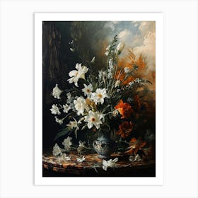 Baroque Floral Still Life Lisianthus 3 Art Print