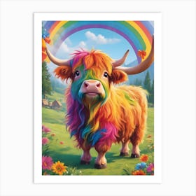 Rainbow Cow 2 Art Print