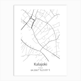 Kalajoki,Finland Minimalist Map Art Print