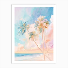 Pastel Palm Trees On The Beach Art Print