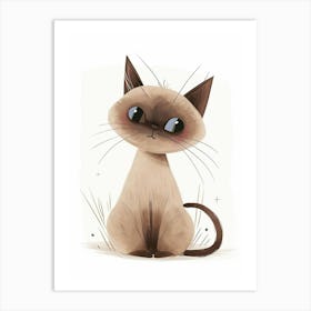 Tonkinese Cat Clipart Illustration 4 Art Print