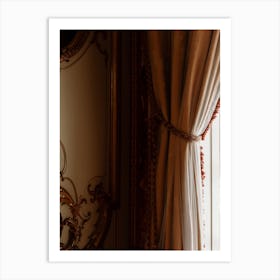 Classic Home Window, Curtain And Daylight Colour Interior Photography Art Print