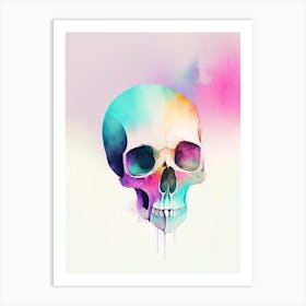 Skull With Watercolor Effects 2 Paul Klee Art Print