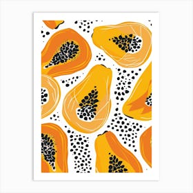 Seamless Pattern With Papaya 4 Art Print