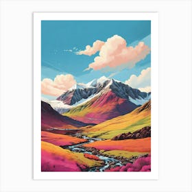 Ben Vorlich Scotland Colourful Mountain Illustration 1 2 Art Print