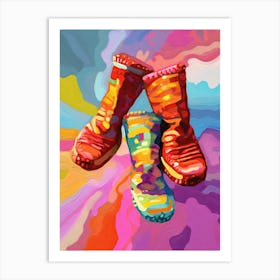 Rainbow Coloured Socks Oil Painting 2 Art Print