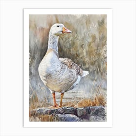 Goose Pastel Watercolour 4 Poster