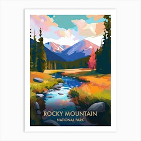 Rocky Mountain National Park Travel Poster Illustration Style 1 Art Print