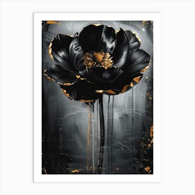 Black Flower Art Print