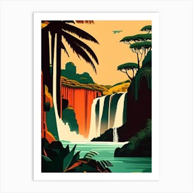 Iguazú Falls National Park Brazil Retro Art Print