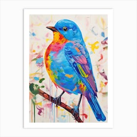 Colourful Bird Painting Eastern Bluebird 4 Art Print