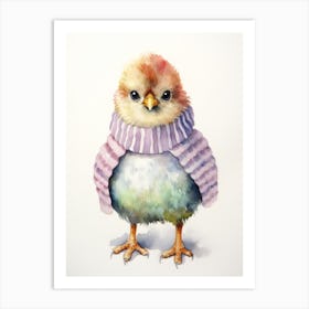 Baby Animal Watercolour Bird 2 Art Print