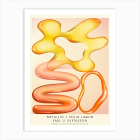 Sunset Metallic Liquid Mirage Art Print