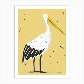 Yellow Stork Art Print