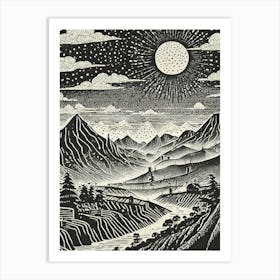 Landscape With Mountains Art Print