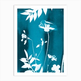 Blue Summer Flowers Art Print