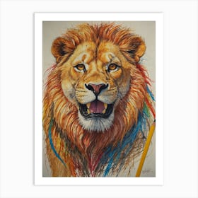 Lion Drawing 7 Art Print