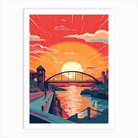 Peace Bridge, Canada, Colourful 4 Art Print