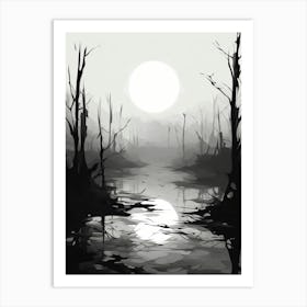 Nature Abstract Black And White 5 Art Print