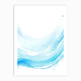 Blue Ocean Wave Watercolor Vertical Composition 42 Art Print