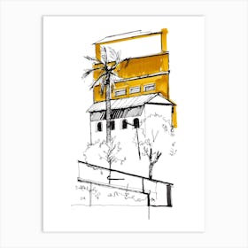 Building And Palm Tree In Barcelona Art Print