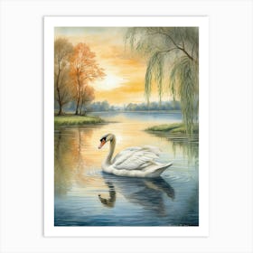 Swan Art Print Art Print