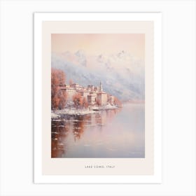 Dreamy Winter Painting Poster Lake Como Italy 2 Art Print