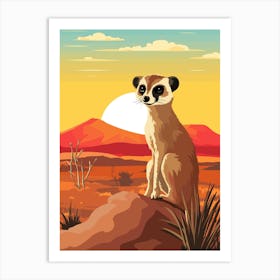 Meerkat In The Desert Art Print