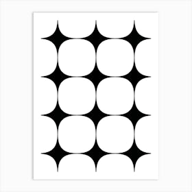 Black And White Seamless Pattern 1 Art Print