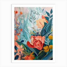 Abstract Floral Painting 4 Art Print