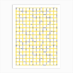 Grid Lines Illuminating Yellow Ultimate Gray Art Print