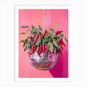 Disco Peppers Art Print