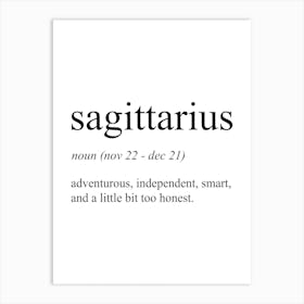 Sagittarius Star Sign Definition Meaning Art Print
