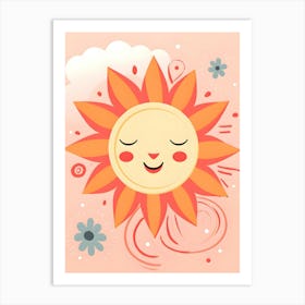 Sun With Flowers 1 Art Print